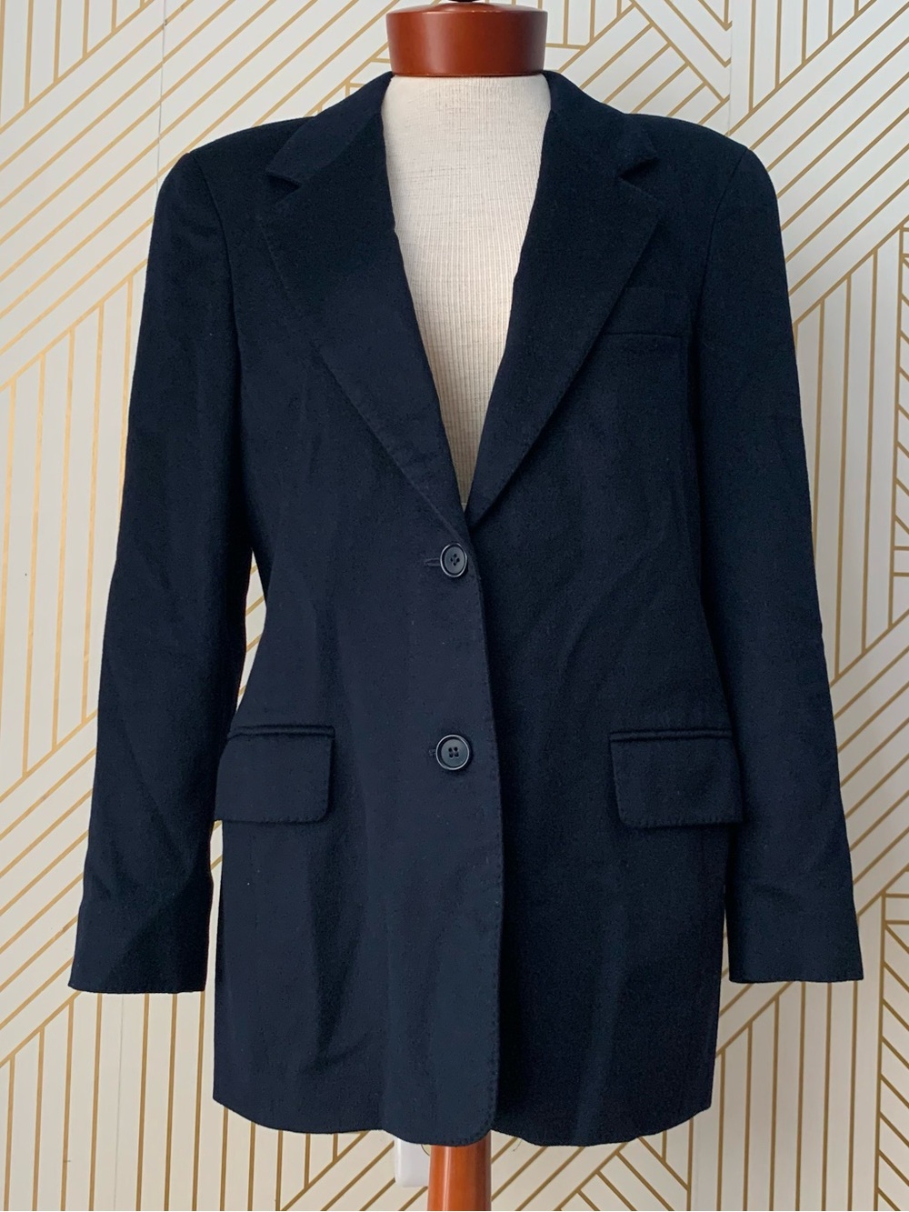 MaxMara 100% Italian Cashmere Navy Single Breasted Longline old money Blazer 8 - Picture 3 of 11